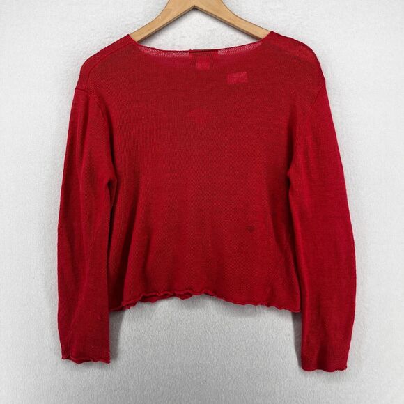 UNITED KNITWEAR Sweater Womens M Linen LBI 03 LONG BEACH ISLAND Pullover Red - Picture 2 of 16
